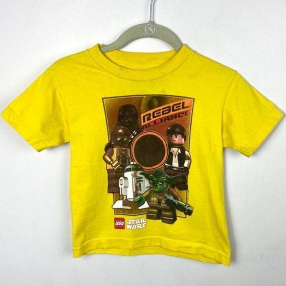 Lego Star Wars Kids T-Shirt Yellow Short Sleeves Size 6 Tee Cotton Crew Neck Tee - Picture 4 of 8